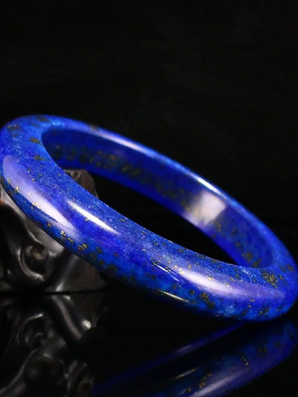 Natural Royal Blue Lapis Lazuli Bangle Bracelet 61.241g ID. 60.4mm Certified